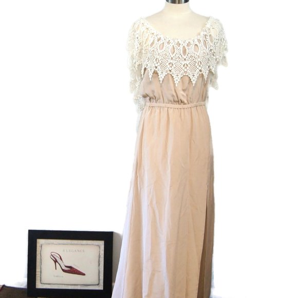 Stone Cold Fox Neutrals Silk Long Dress Size Label 3 - USA 6 Penelope NWT - Picture 4 of 16